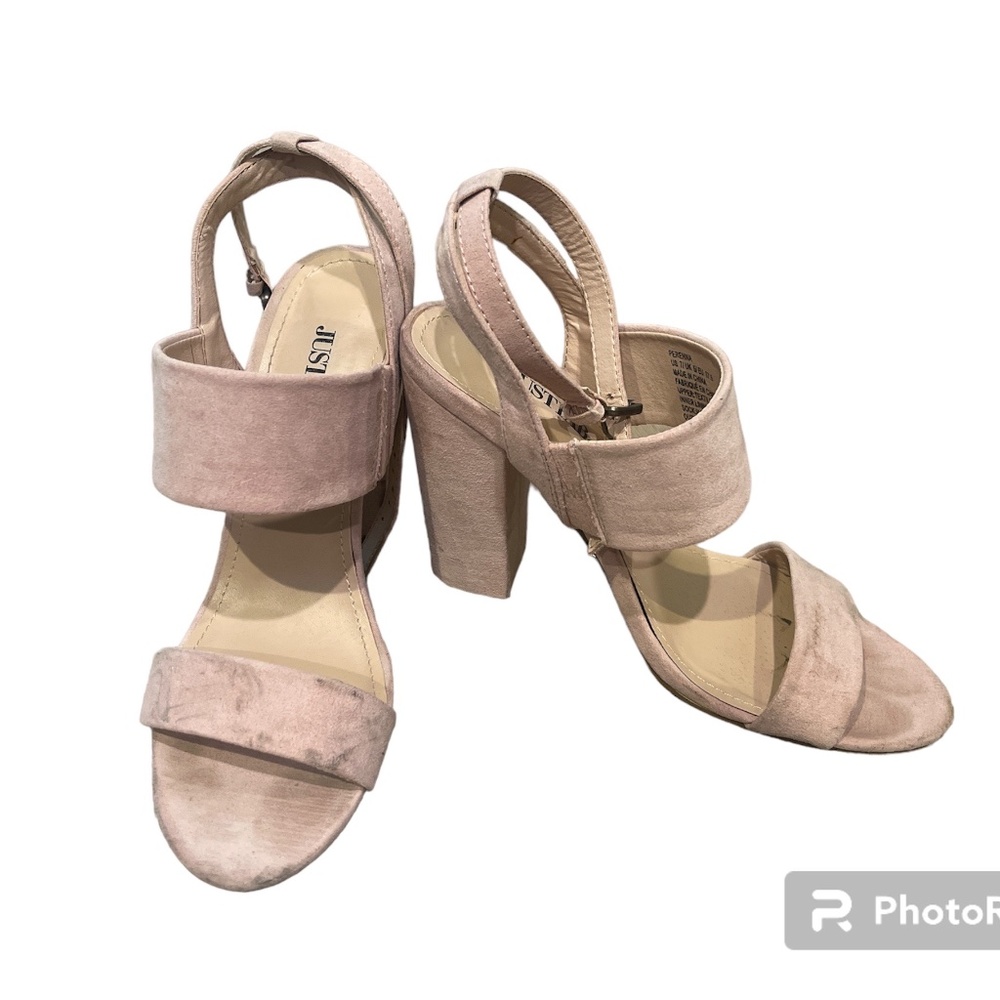 Justfab Pink Perenna Heeled Sandals Size 7